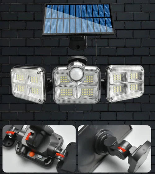 Refletor Led Solar Com 3 Cabeças 800W